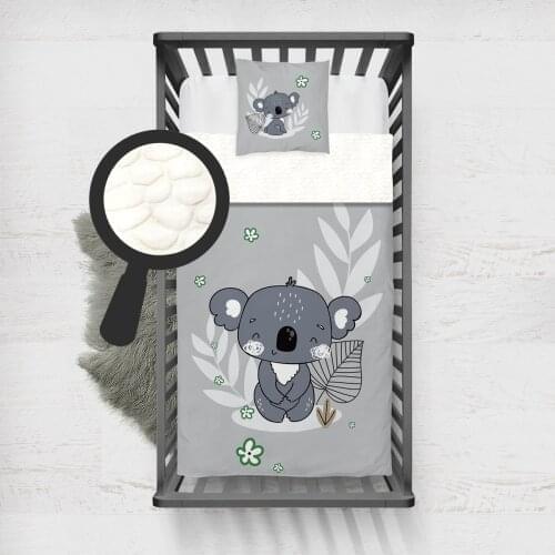 Kids Minky Blanket Super Soft and Warm Baby Blankets Children for Couch and Bed Gray Cute Koala Model 176
