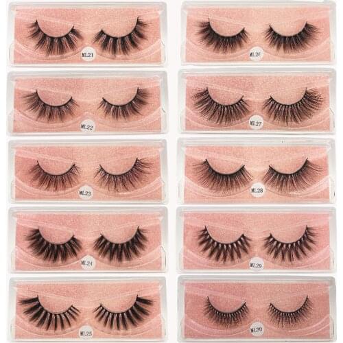 Wholesale Lashes Fluffy Mink Lashes Make Up Natural Long Fluffy Cross Dramatic Mink Eyelashes Set Individual Bluk Fake Lashes