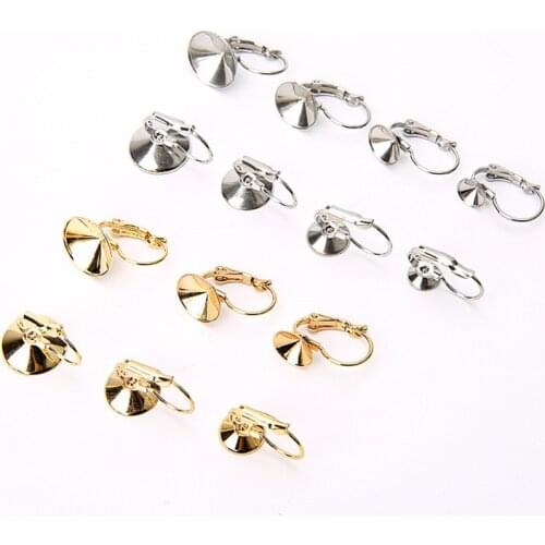 10pcs Stainless Steel 6mm 8mm 10mm 12mm Cabochon Base French Earring Base Settings Cameo Tray For Diy Jewelry Making Accessories