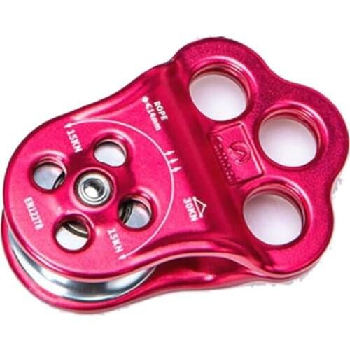New-CAMNA 30KN Ball Bearing Three Holes Single Pulley Bearing High Altitude Rescue Equipment for 14mm Rope Hauling,Climbing
