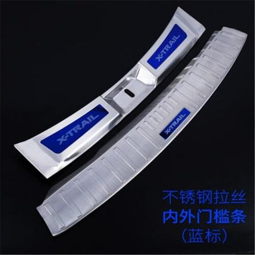 Stainless steel Rear Bumper Protector Sill Trunk Rear guard Tread Plate For Nissan X-Trail T32 Rogue 2017-2021