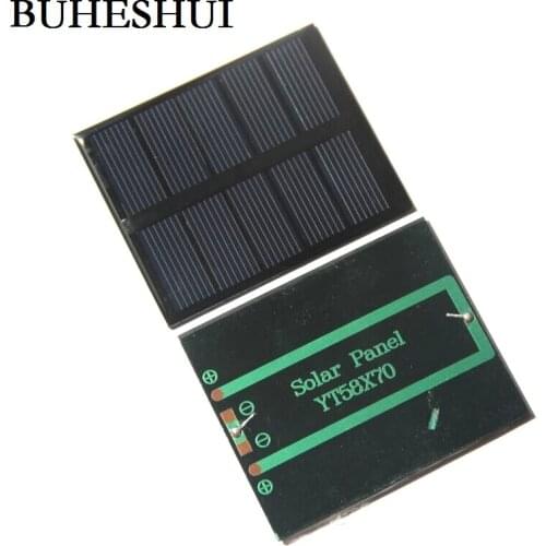 BUHESHUI Epoxy 0.5Watt 2.5V Solar Panel Mini Solar Cell DIY Solar System For Led Light Education Polycrystalline 58*70*3MM