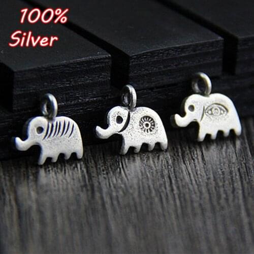 Unique 1pcs Charm 925 Silver Color Animal Elephant Pendant Fit Bracelet Necklace DIY Handmade Craft jewelry Fashion Accessories