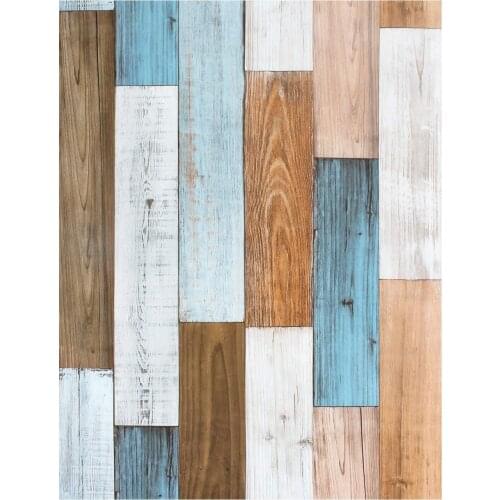 Shiplap Peel and Stick Wallpaper Wood Plank Brown/White/Blue Vinyl Self Adhesive Decorative