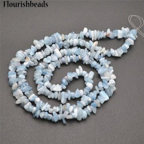 High Quality 5~8mm Natural Aquamarine Irregular Shape Stone Chips Loose Beads 1 Strand