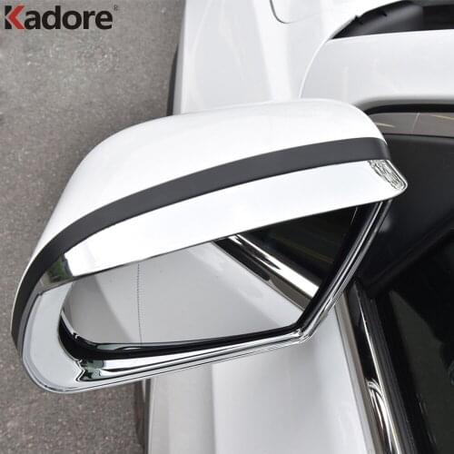 Rearview Mirror Rain Shield Sun Visor Shade Cover Trim Sticker For Jeep Compass 2017 2018 2019 2020 ABS Chrome Car Accessories