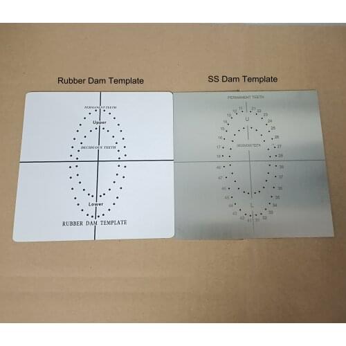 Dental Endodontic Dam Template Punch Hole Plate SS/Rubber Material