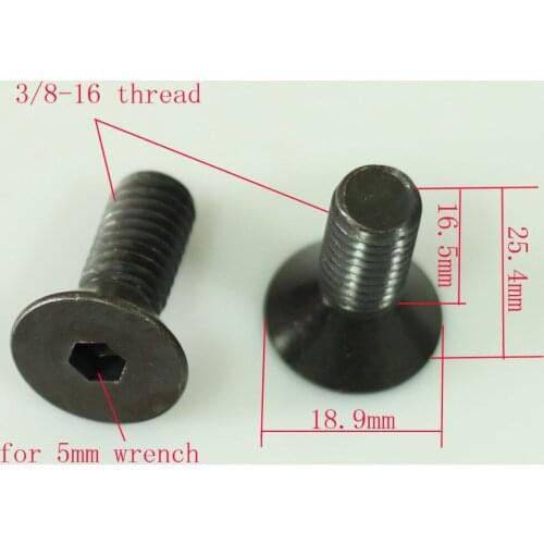 2pcs long 3/8-16 metal Socket flat Screw for camera tripod quick release plate
