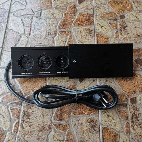 Aluminum Alloy Plate Slide Type Hidden 2 Power EU Socket Dual USB Charge Port Office Table Outlet Matte Black Cover