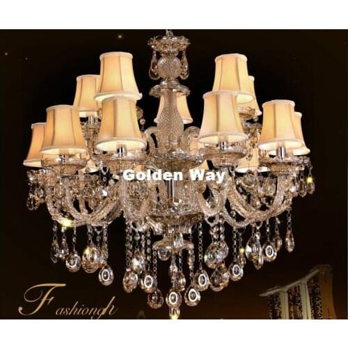 Free Shipping Cognac Color Crystal Chandelier D95cm H85cm 18L LED Candelabro for Coffee Shop Bar Kid Modern Crystal Chandelier
