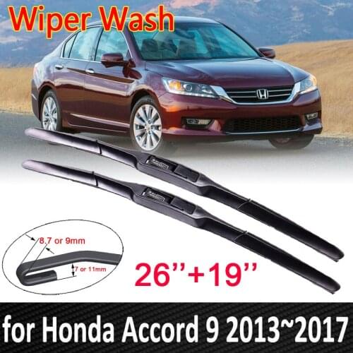 For Honda Accord 9 9.5 2013 2014 2015 2016 2017 IX Car Wiper Blades Front Window Windscreen Windshield Car Accessories Stickers