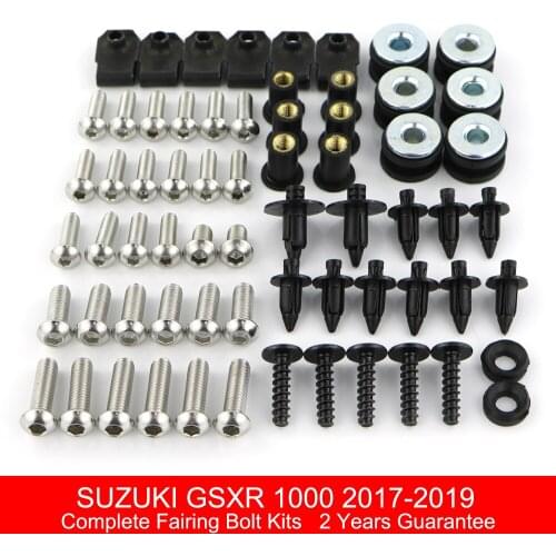 For Suzuki GSXR 1000 GSXR1000 2017 2018 2019 Motorcycle Complete Full Fairing Bolts Kit Fairing Clips Screws Nut Stainless Steel