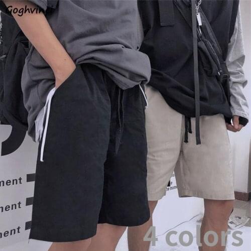 Women Shorts Solid Harajuku Unisex Half Wide Leg Trousers High Waist Drawstring Loose Simple All-match Streetwear Ulzzang Chic