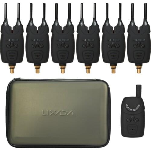 Electronic Fishing Alerts Bite Alarm LED Wireless Fishing Alarm Digital Fishing Receiver Sound Alert Kit w/ Case alarms biting