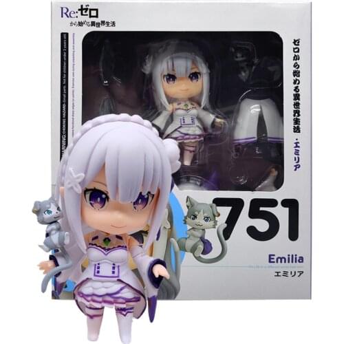 Emilia Q Version Re zero life In A Different World Anime Action Figure Collectible Model Figures Toys Kids Gift toys for girls