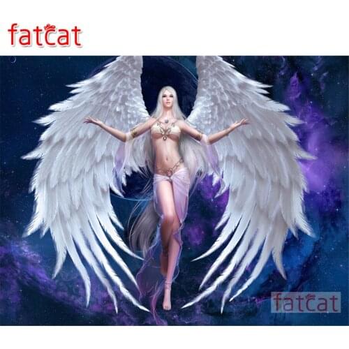 FATCAT 5d diy diamond painting kits cartoon angel girl full square round diamond embroidery sale wall decoration AE3057