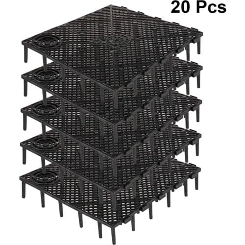 20pcs Fish Tank Bottom Filter Plate PVC Splicing Combination Clapboard Bottom Filter (Black)