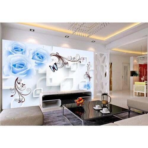BLUELOVER roses vine 3D three-dimensional design custom 3d photo wallpaper Home Decoration