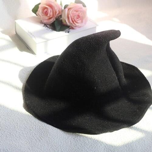Halloween Wizard Witch Hat Kinitted-Wool Hat For Party Masquerade Cosplay Costume Halloween Hats Show Decoration New