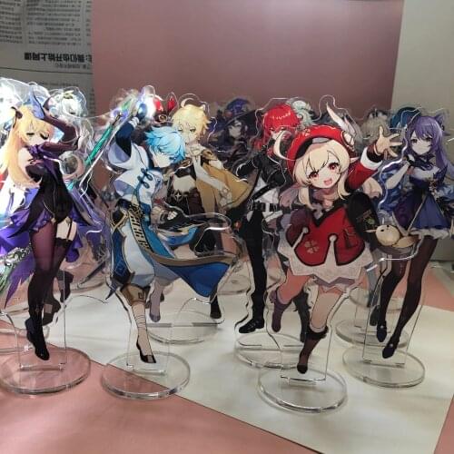 Game Genshin Impact Venti Paimon Player Diluc Klee Acrylic Stand Figure Model Plate Anime Desk Decor Toy Cosplay 16cm
