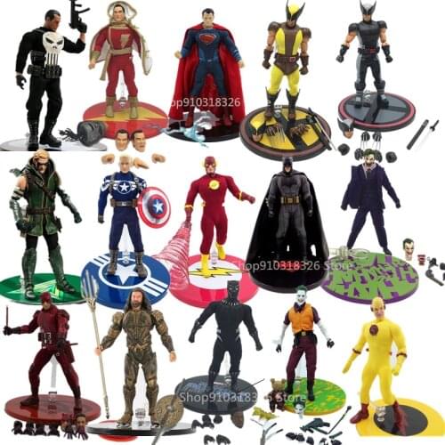 Joker Punisher Frankenstein Commander Green Arrow Shazam action Figure Collectible Model Toy Gifts15cm
