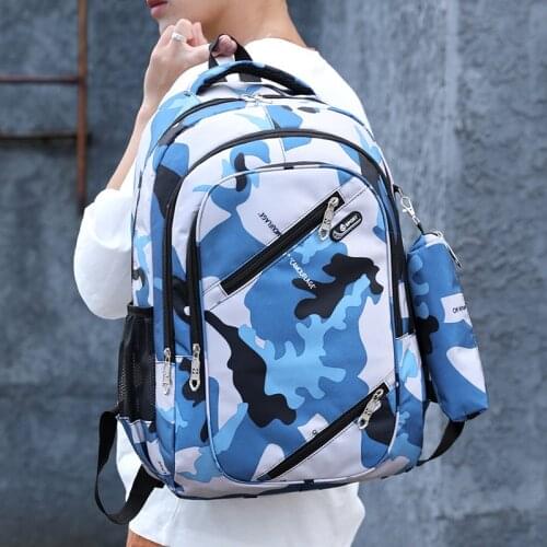 Camouflage Casual Backpack Fashion Men Backpack School Bags For Teen Boys Kids Children Student Shoulder Bags Rucksacks