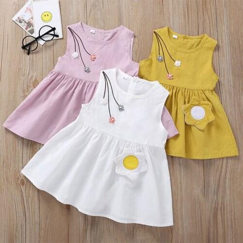 Korean Summer Baby Baby Skirt Sunflower Embroidered Sleeveless Cute Girl Dress