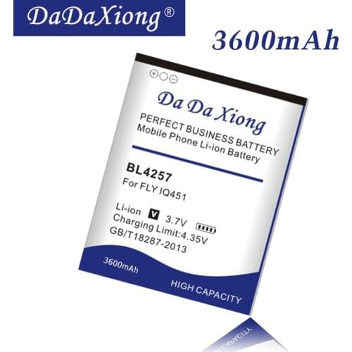 Da Da Xiong 3600mAh BL4257 Li-ion Phone Battery for FLY IQ451 for Explay X-Tremer Phone Battery