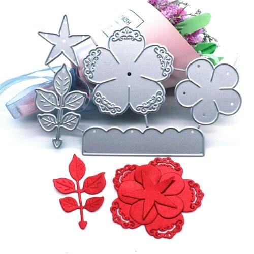 Metal Cutting Dies For Scrapbooking Die Rose Flower Leaves Cut Dies DIY Paper Cards Craft Diy Metal Cutting Dies Flowers Tree