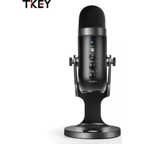 Metal USB Microphone Condenser MIC Desktop for Laptop PC Computer for Recording Streaming Online Singing Live Tripod Mikrofon