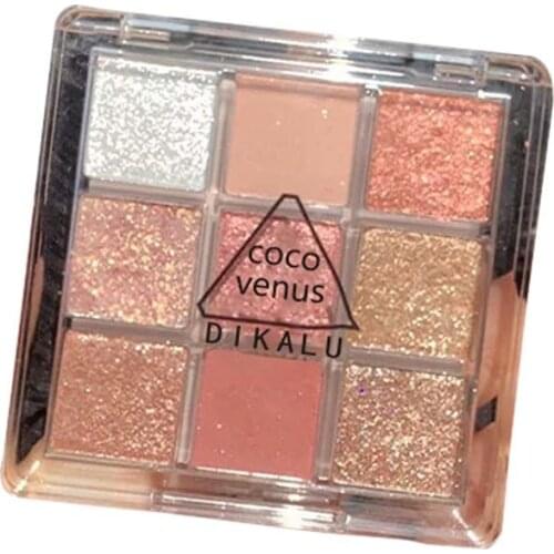 NEW Blingbling 9-color Eyeshadow Palette Long Lasting Waterproof Matte Pearl Coco Venus Women Eye Makeup Art Cosmetic