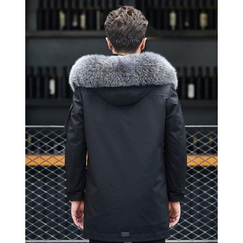 Rabbit Real Fur Liner Parka Coat Men Clothes Winter Natural Fox Fur Hooded Jacket Korean Streetwear Jackets 220774477