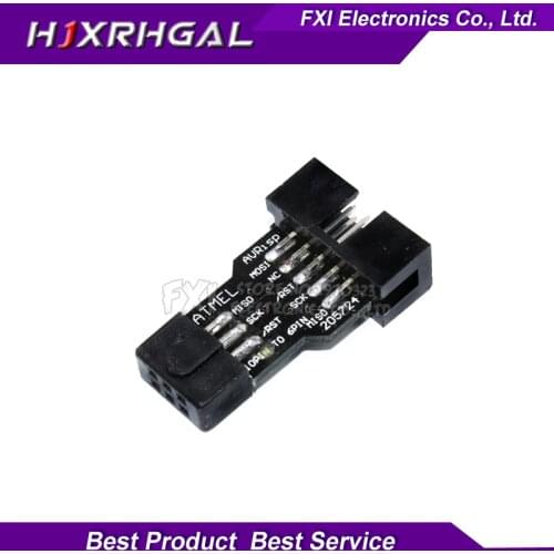 1pcs 10Pin to 6Pin Adapter Board for AVRISP MKII USBASP STK500 new