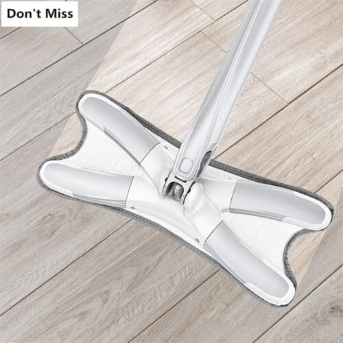House Flat Squeeze Mop Floor Cleaning Mop X-Shape Stainless Free Wringing Microfiber Mop Pad Wet Dry Use on Wooden Laminate Tile