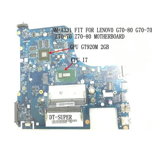 KEFU BRAND NEW ,STOCK. AILG1 NM-A331 FIT FOR LENOVO G70-80 LAPTOP MOTHERBOARD, onboard PROCESSOR I7+VIDEO CARD