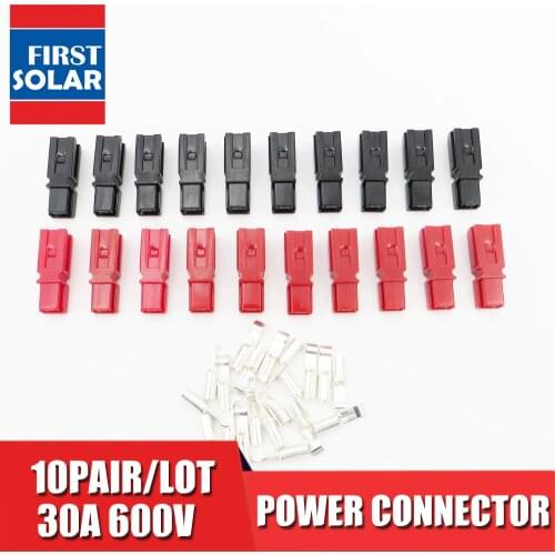 10Pairs X 30A 45A 600V PP30 Power Connector Plug Red Black PP30 PP45 Power & 20pcs Contacts For Solar Caravan Boat