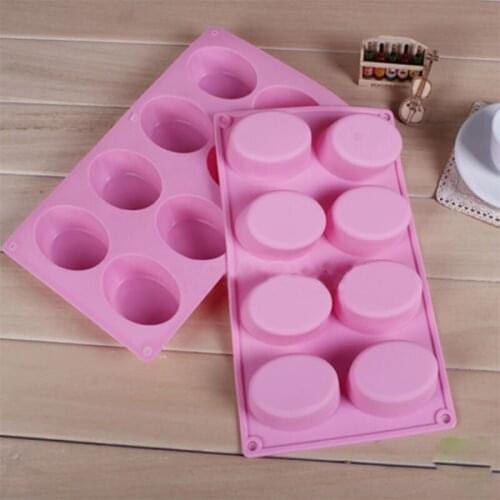 DIY 8-Cavity Oval Shape Soap Mold Silicone Chocolate Cake Cookie Fondant Mould