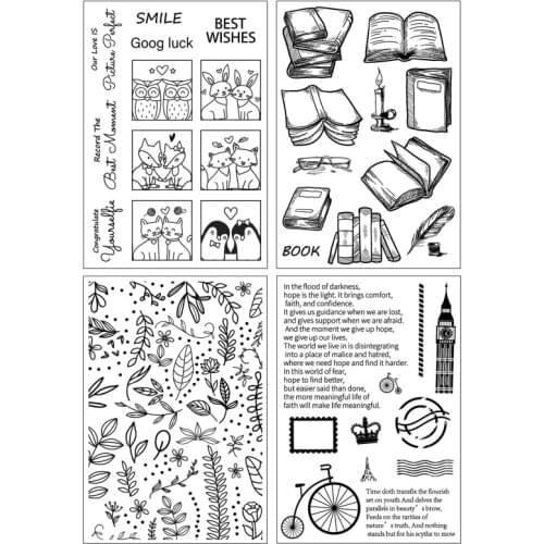 Animal Leaf Silicone Clear Seal Stamp DIY Scrapbooking Embossing Photo Album Decorative Paper Card Craft
