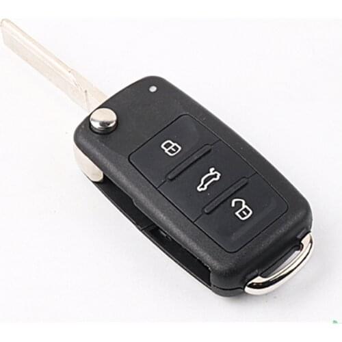 3 Button Flip Folding Remote Key For VW Caddy Touran Eos PASSAT GOLF POLO Jetta Tiguan 5K0837202AD ID48 433MHz