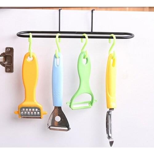 2pcs 26.5x5x5.5cm Kitchen Rag Storage Rack Without Perforation Door Back Type Finishing Rack Shelf Multi-purpose Door Back Rack