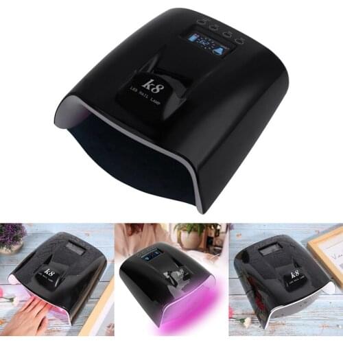 60W Rechargeable UV LED Smart Power Nail Drying Lamp Professional Handle Quick-Drying Gel Polisher Black
