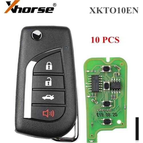 XHORSE XKTO10EN TOY.T Style(Flip-4BTN) Wired Universal Remote Key Fob 4 Button for VVDI Key Tool 10PSC/Lot