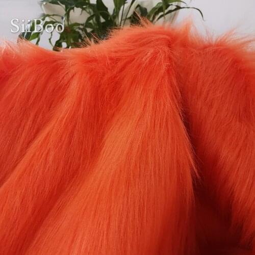 High grade dark orange 9cm plush faux fur fabric for winter coat,vest,Fur collar,cape 150*50cm 1pc free shipping SP2482