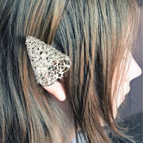 Jewelry Fairy Tail Elf Pixie Filigree Cut Out Flower Angel Brinco Ear Clips Tip Cuff Earring Wedding Women Men Orecchini