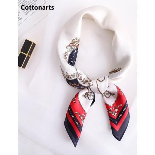 Fashion 70*70cm Houndstooth Print Decoration Silk SQUARE SCARF Women Shawls And Wraps Office Neck Scarves Female Hand Kerchief