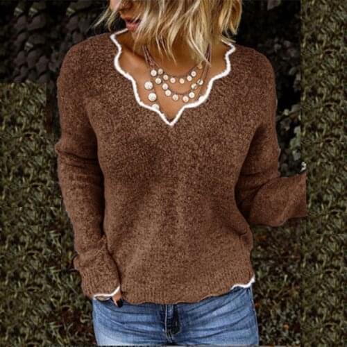 Umeko Plus Size Black V-neck Sweaters Women 2020 Fall Winter Clothes Knitted Pullovers Long Sleeve Oversized Jumpers Female