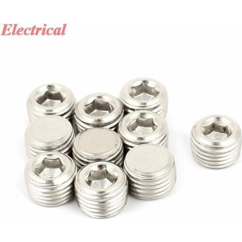 1/4 BSP Male Thread 9mm Height Hex Socket Head Pipe Connector Fitting
