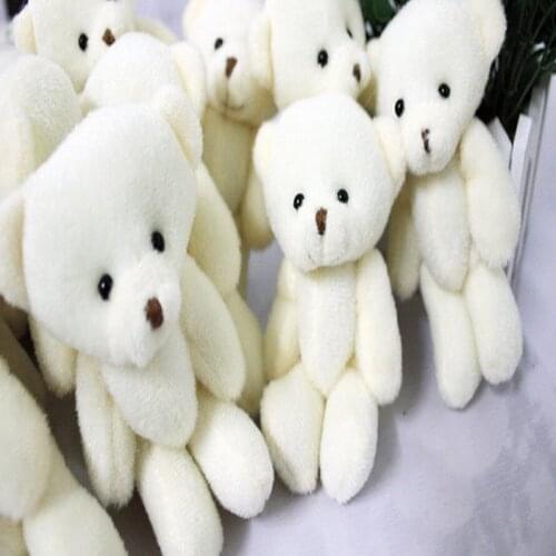 100pieces/lot 12cm Bear cartoon bouquet bear doll plush joints Naked teddy bear doll mini bear doll