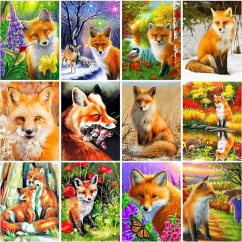 5D Diamond Painting Fox Animal Diamond Embroidery Cross Stitch New Arrival Full Square Round Diamond Mosaic Painting Home Decor