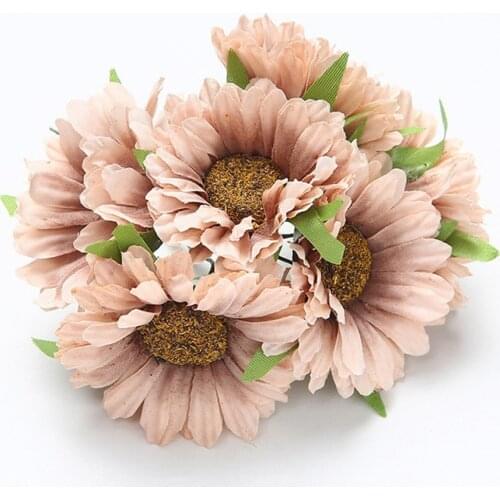 6pcs Gerbera Daisy Real Touch Flowers Bouquet Garden Home Decor Home Decoration Festivals Wedding Simulation Flowers
